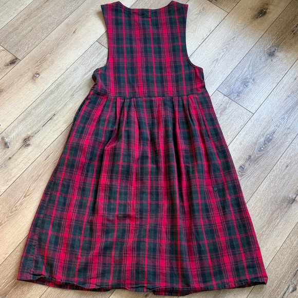 Vintage Woolrich Plaid Cotton Jumper Dress Women's Size XL Cottage Farm - Picture 6 of 7